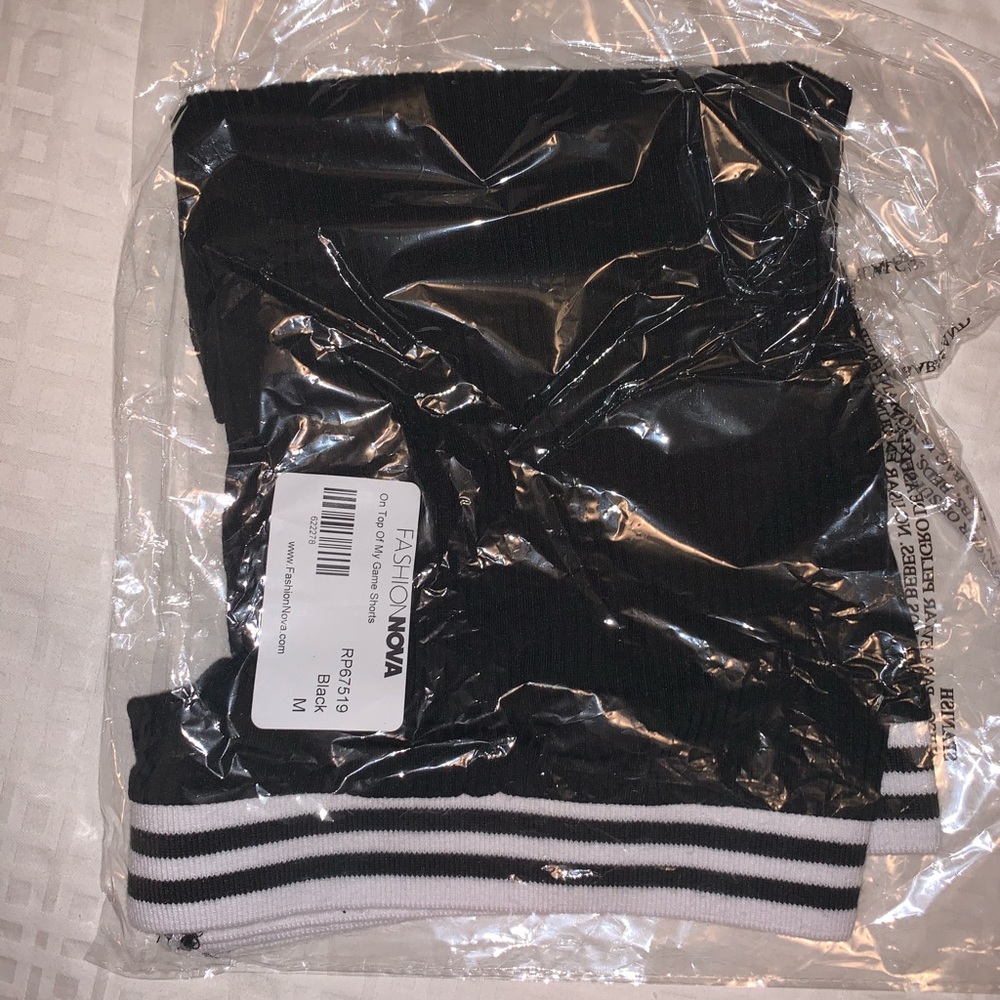 Black and white shorts